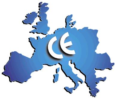 europe map with CE marking logo